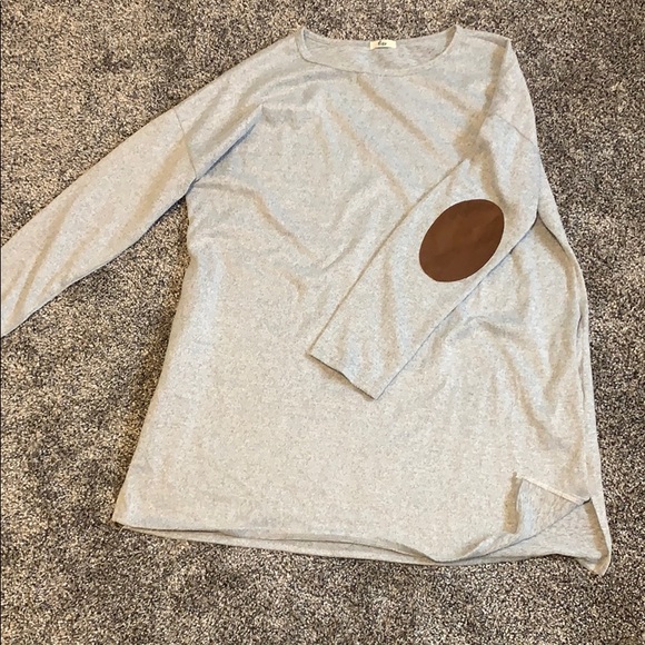 Grey long sleeve tunic with elbow patches - Picture 2 of 3